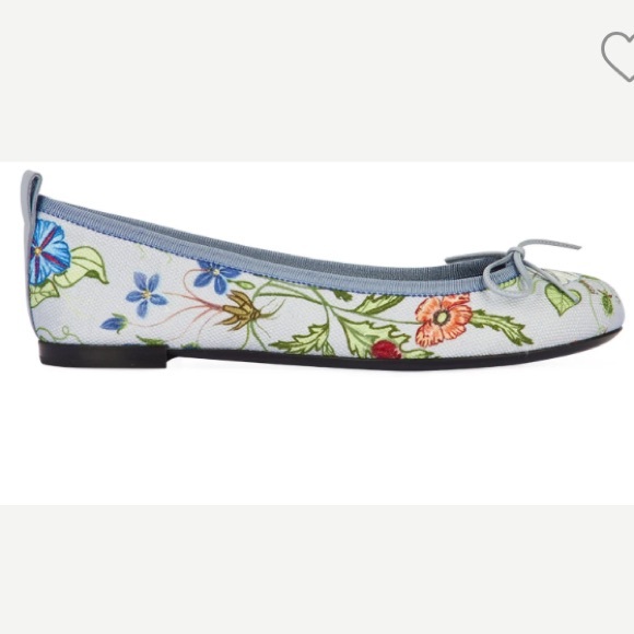EUC Gucci womens shoes Ali flats floral print bow - Picture 1 of 15